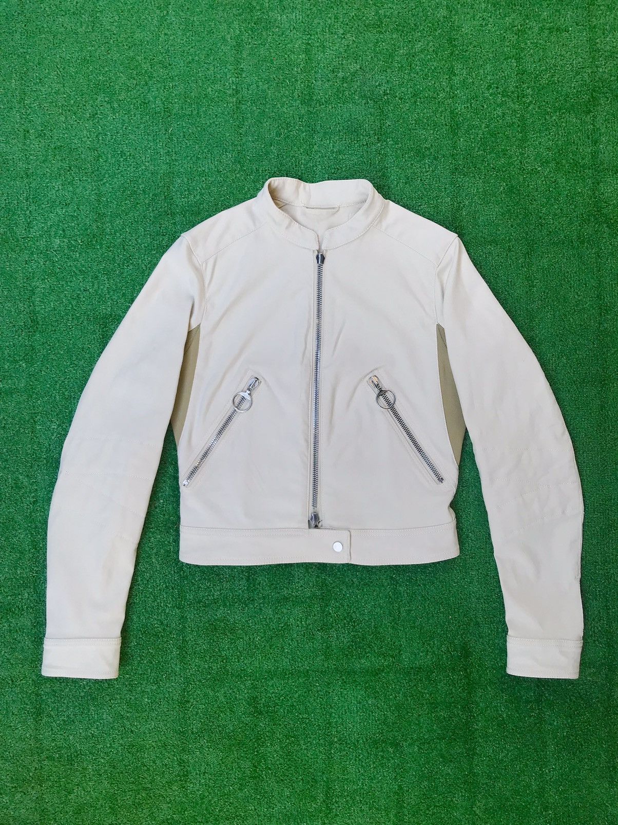 image of Vintage Prada Cropped Nylon Cotton Beige Jacket Ss2002, Women's (Size Medium)