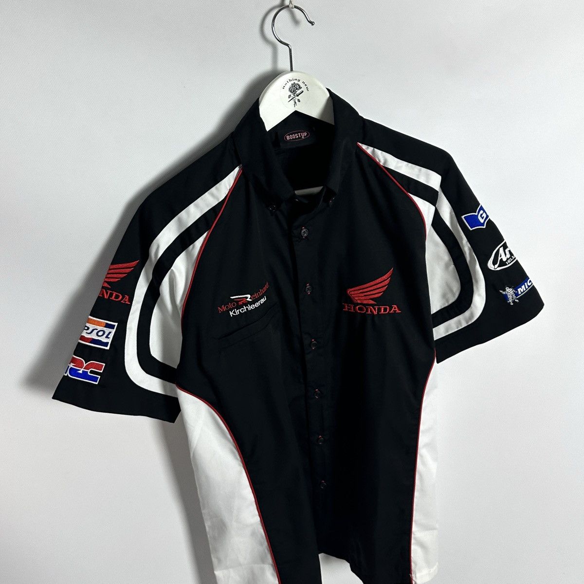 Honda Vintage 90s Honda Racing Michelin Gas shirt HRC Repsol Y2K Size US M / EU 48-50 / 2 - 5 Thumbnail