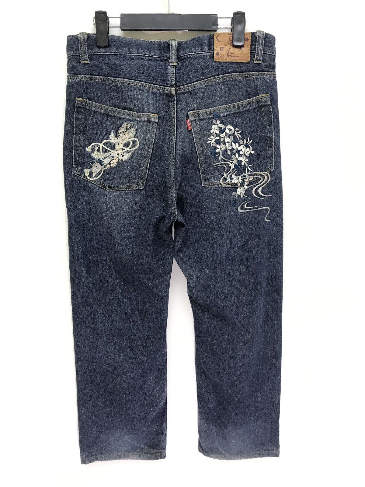 Japanese Brand Iolani Denim Pant Japanese Pattern Embroydery Regular Size US 33 - 6 Thumbnail