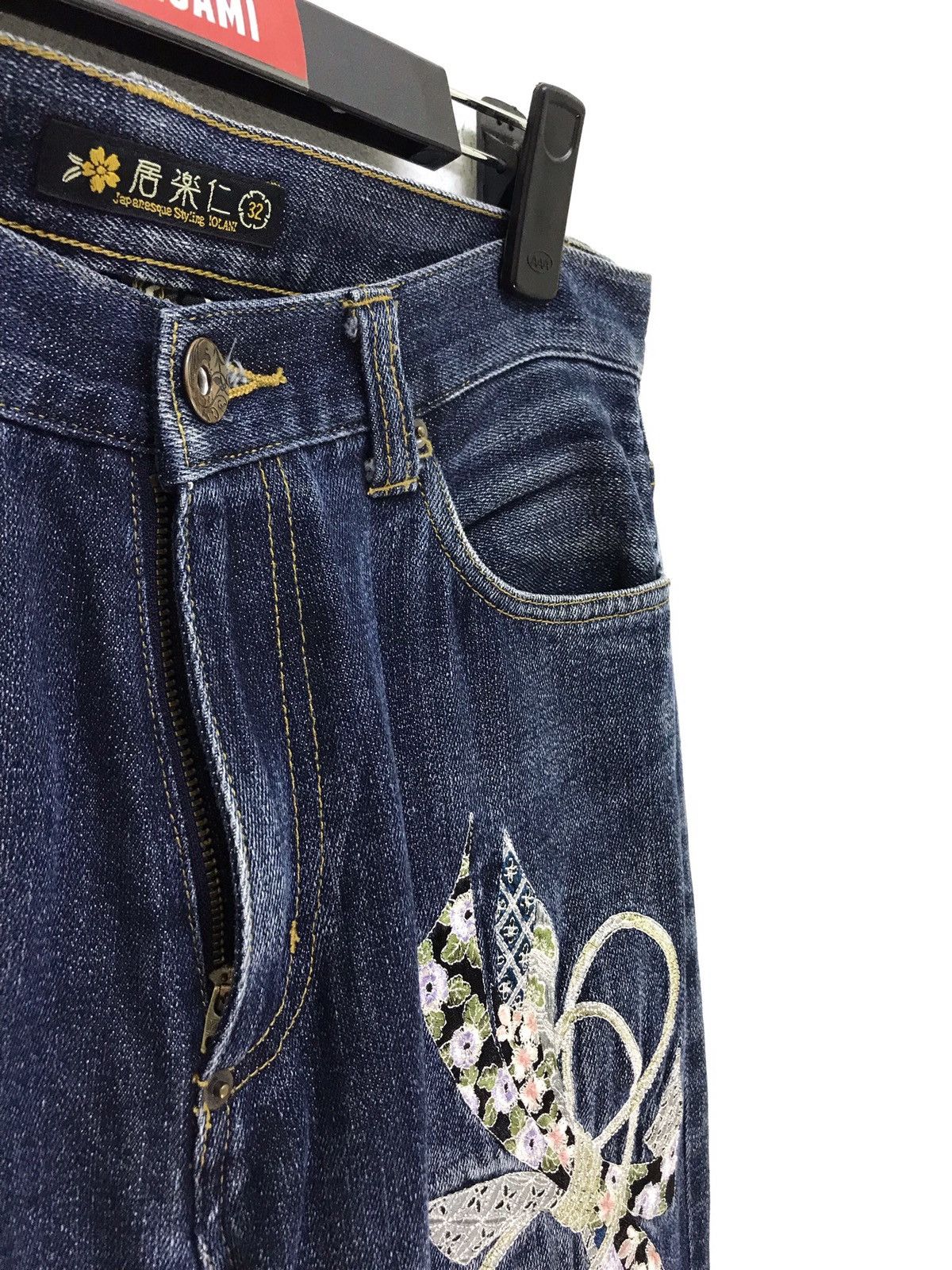 Japanese Brand Iolani Denim Pant Japanese Pattern Embroydery Regular Size US 33 - 4 Thumbnail