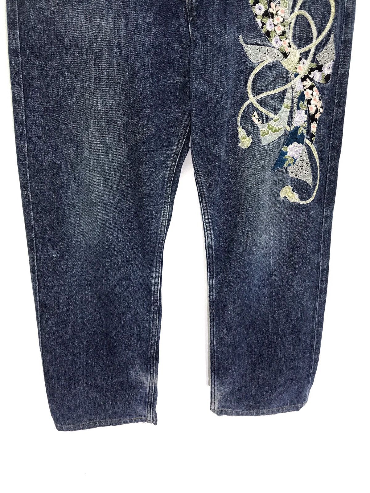 Japanese Brand Iolani Denim Pant Japanese Pattern Embroydery Regular Size US 33 - 2 Thumbnail