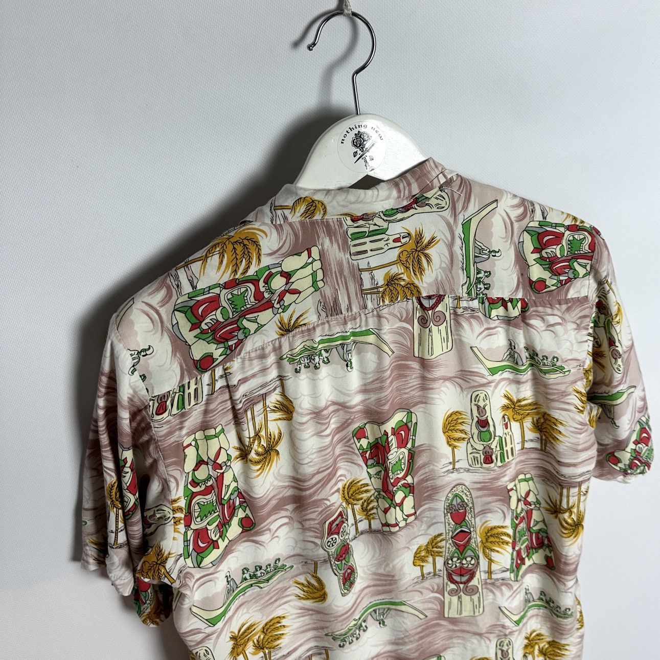 Vintage Vintage 90s Dena Hawaii Viscose shirt AOP totem canoe y2k Size US M / EU 48-50 / 2 - 3 Thumbnail