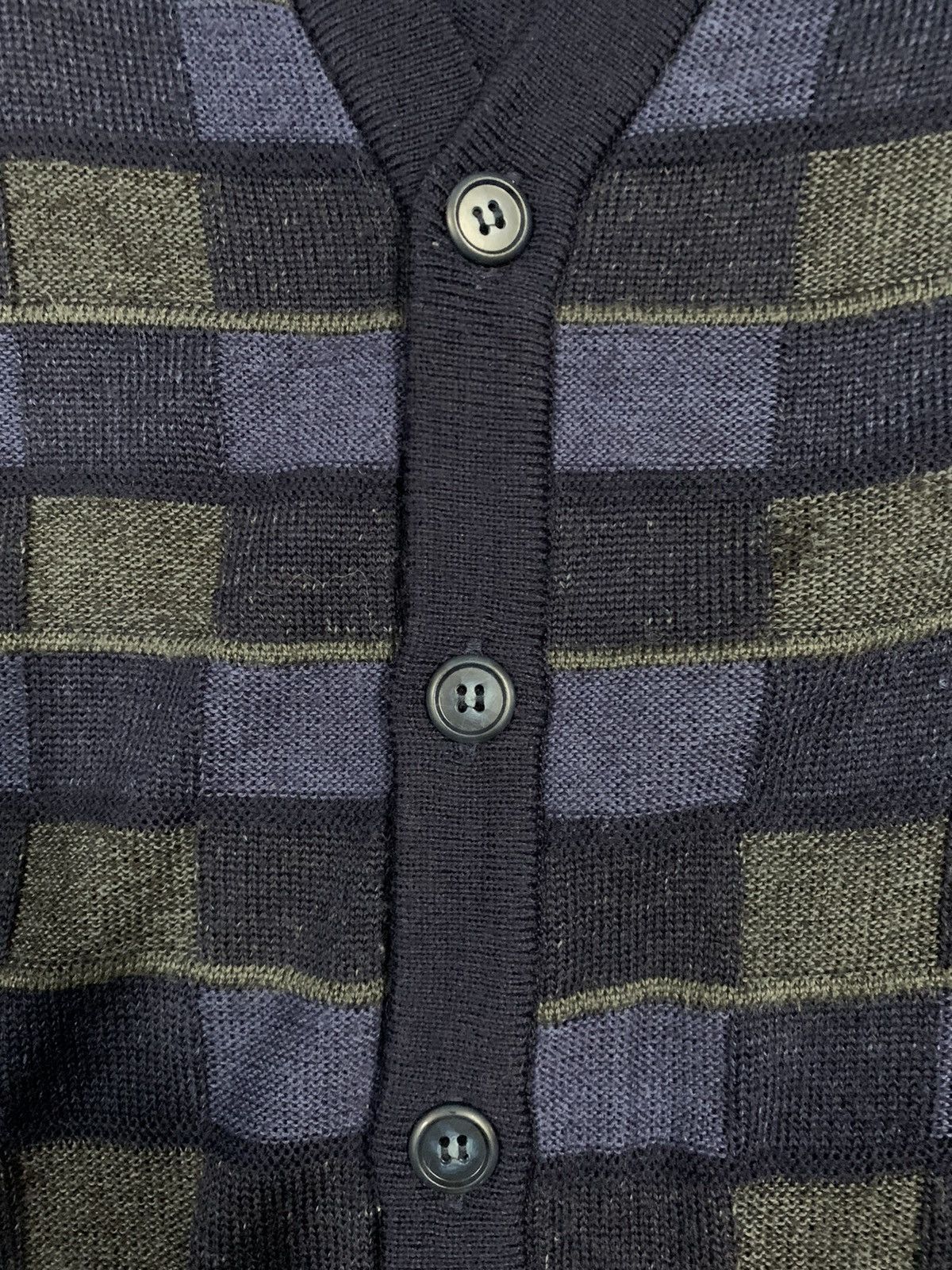 Vintage Vintage Lindbergh Checkered Plaid Technical Knitted Cardigan Size US L / EU 52-54 / 3 - 6 Thumbnail