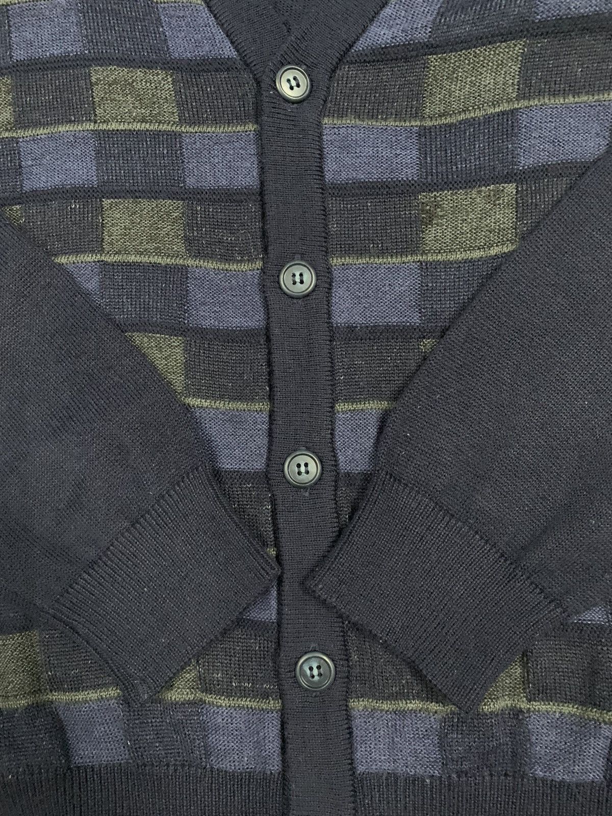 Vintage Vintage Lindbergh Checkered Plaid Technical Knitted Cardigan Size US L / EU 52-54 / 3 - 8 Thumbnail
