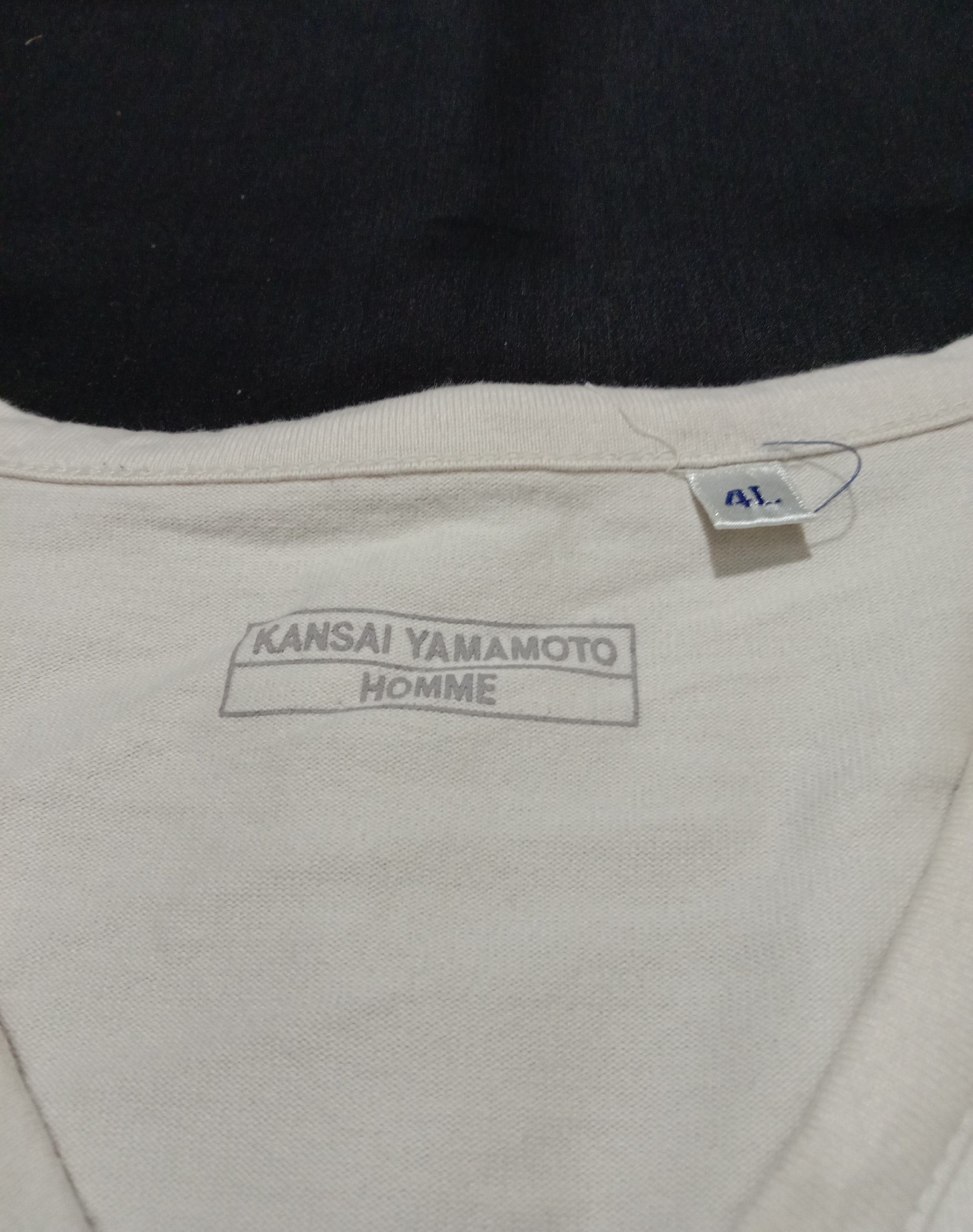 Japanese Brand Vintage Kansai Yamamoto Homme Spell Out Logo V Neck Tee Size US L / EU 52-54 / 3 - 3 Thumbnail