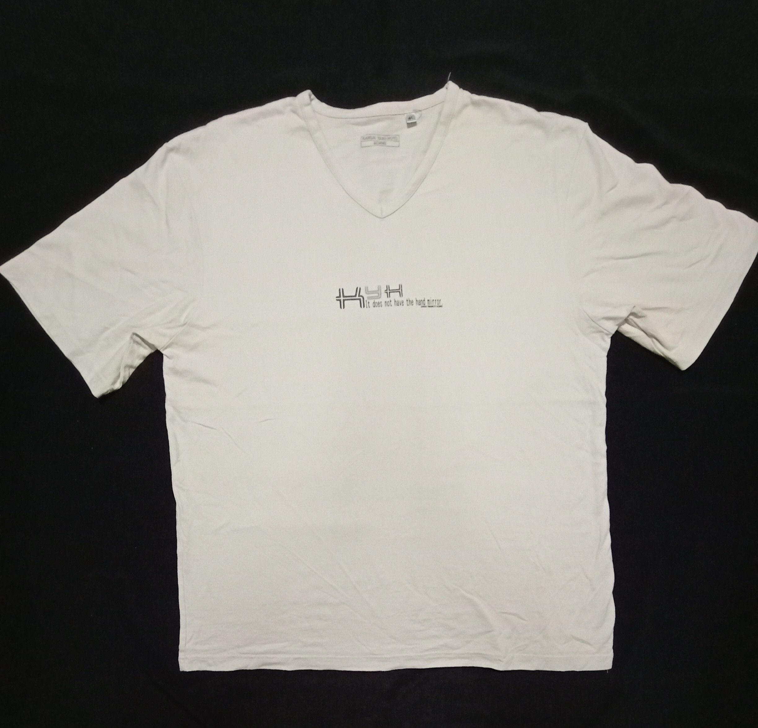 Japanese Brand Vintage Kansai Yamamoto Homme Spell Out Logo V Neck Tee Size US L / EU 52-54 / 3 - 2 Thumbnail