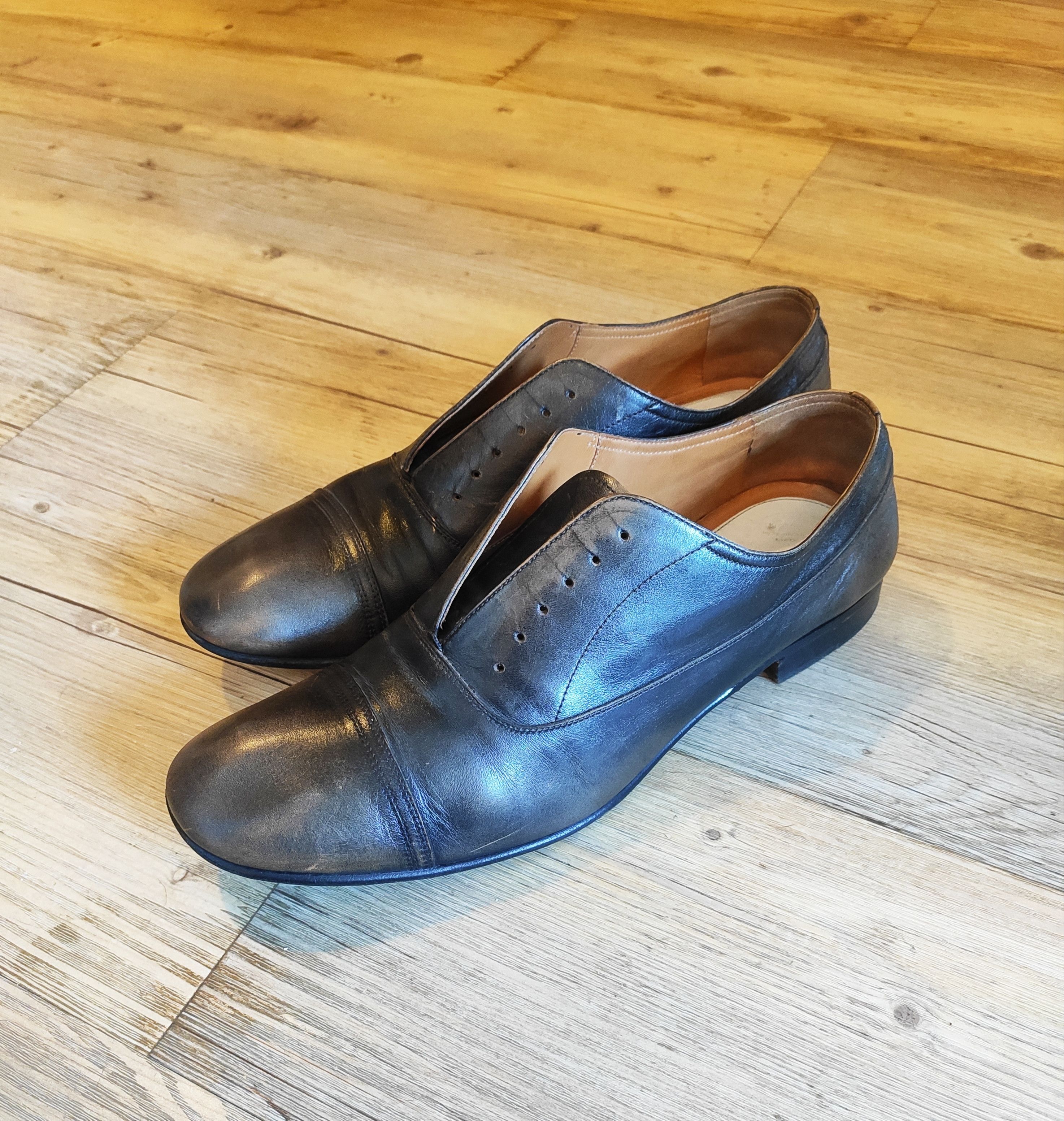 image of Maison Margiela Laceless Oxfords.like Dior Or Hermes Shoes in Gradient, Men's (Size 9)