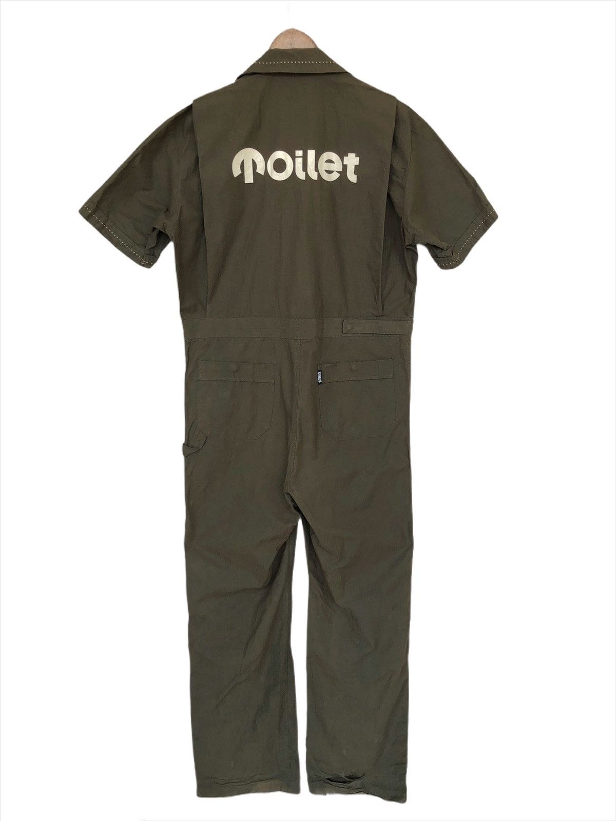 image of The Anarchy x Toilet Paper Aw10 Toilet Anarchy Military Runway Jumpsuit in Olive Green (Size 32)