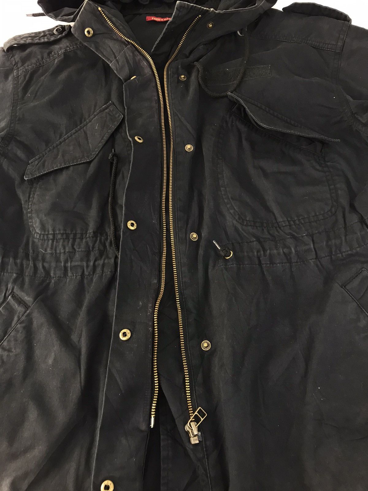 Japanese Brand × Vintage Free Mart Denim Khakis Hoodie Military Style K2030j Size US M / EU 48-50 / 2 - 3 Thumbnail