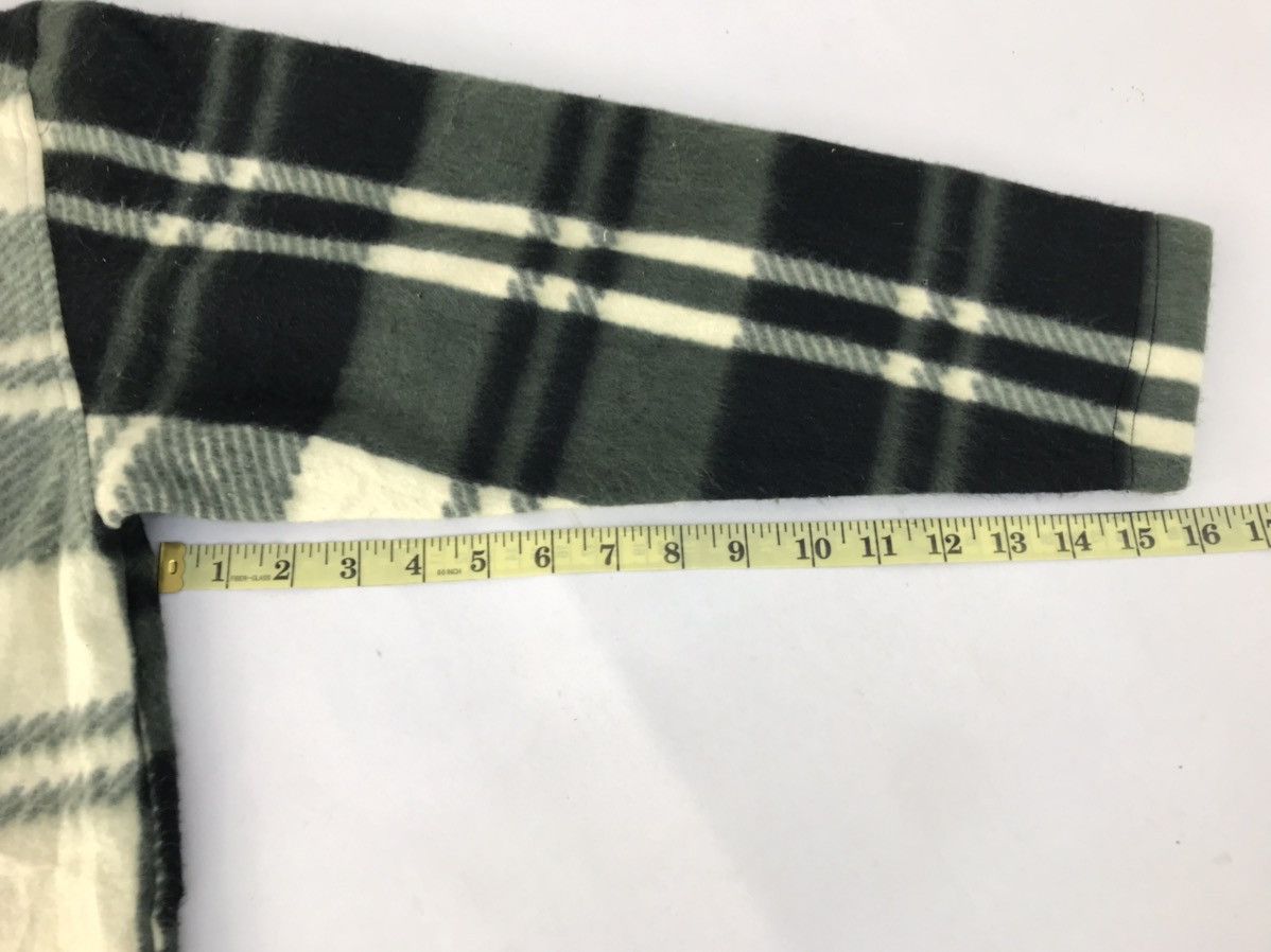 Plaid Checked Wool Fleece Black Comb Canada Button Up