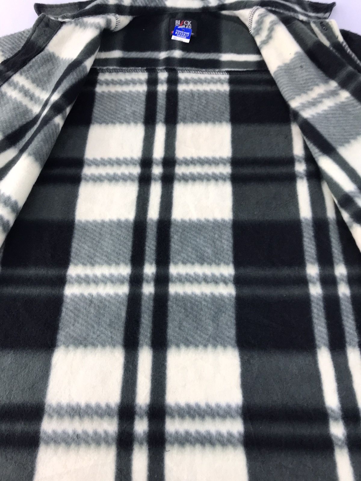 Plaid Checked Wool Fleece Black Comb Canada Button Up