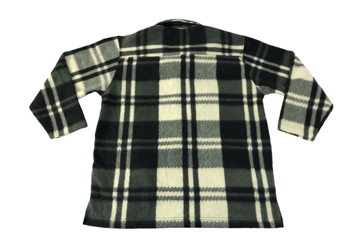Plaid Checked Wool Fleece Black Comb Canada Button Up
