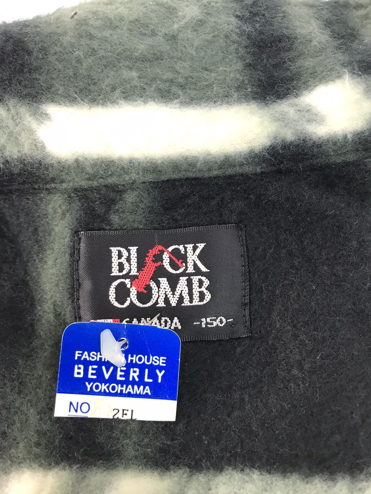 Plaid Checked Wool Fleece Black Comb Canada Button Up