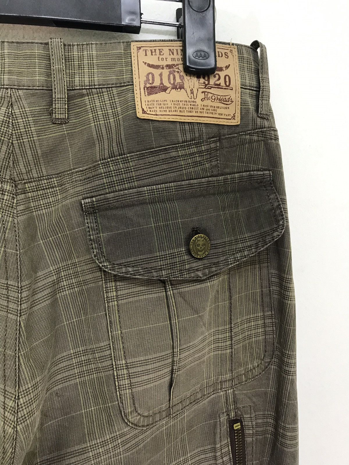 Japanese Brand Long Zipped Jeans The Nine Heads Japan Slim Plaid Size US 29 - 4 Thumbnail