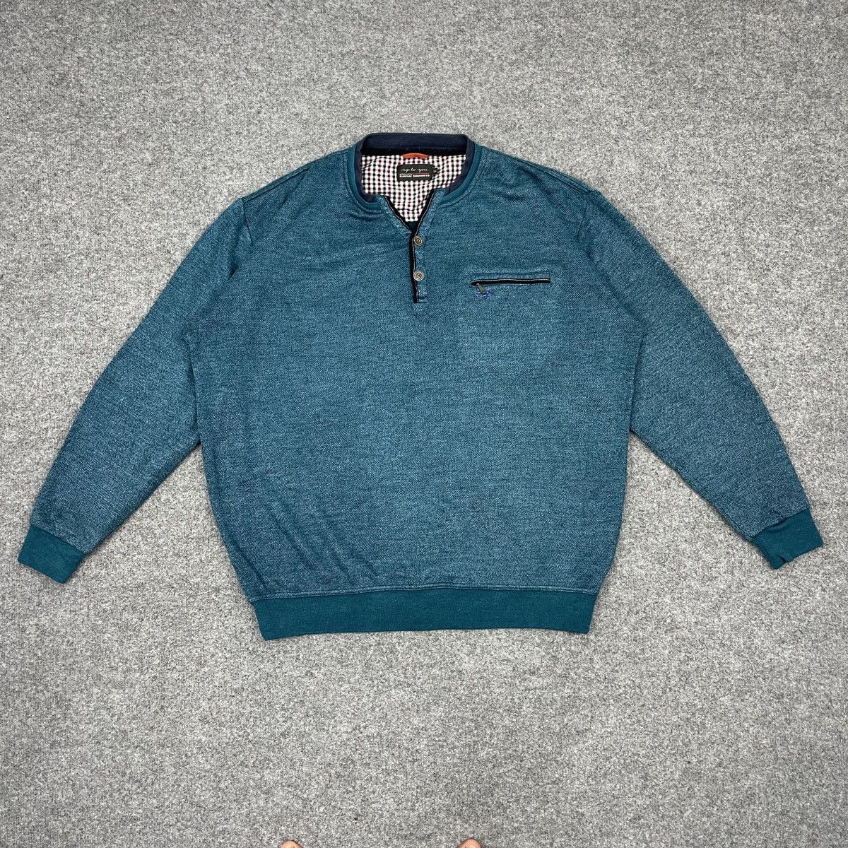 Kansai Yamamoto × Vintage Vintage Kansai Yamamoto Half Button Sweatshirt Size US XL / EU 56 / 4 - 1 Thumbnail