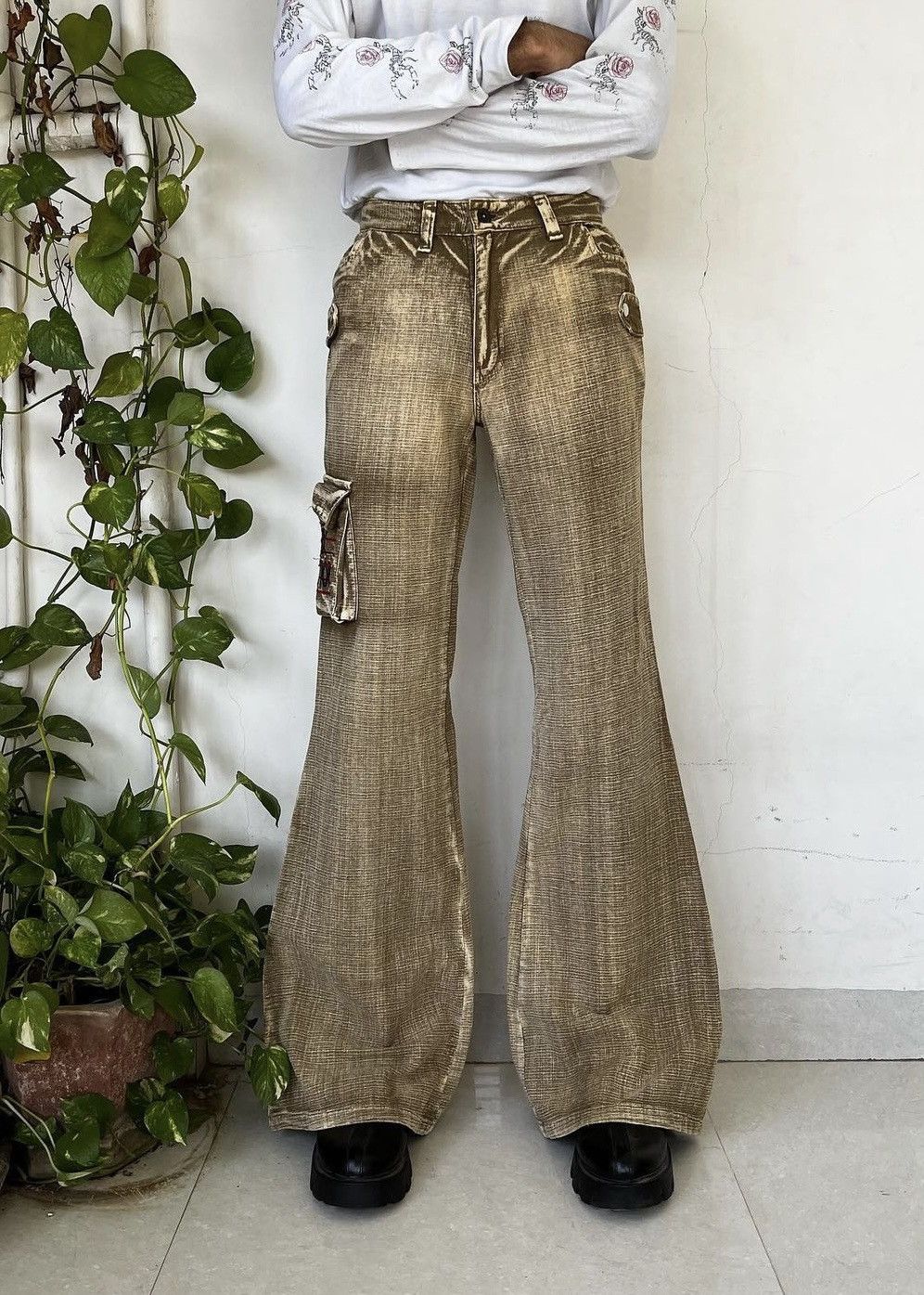 Vintage Archive Y2K Japanese brand multipocket flared cargo jeans