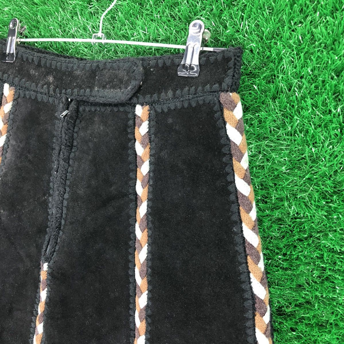 Native Vintage Suede Leather Midi Skirt Native Art Unbrand Size 26" / US 2 / IT 38 - 5 Thumbnail