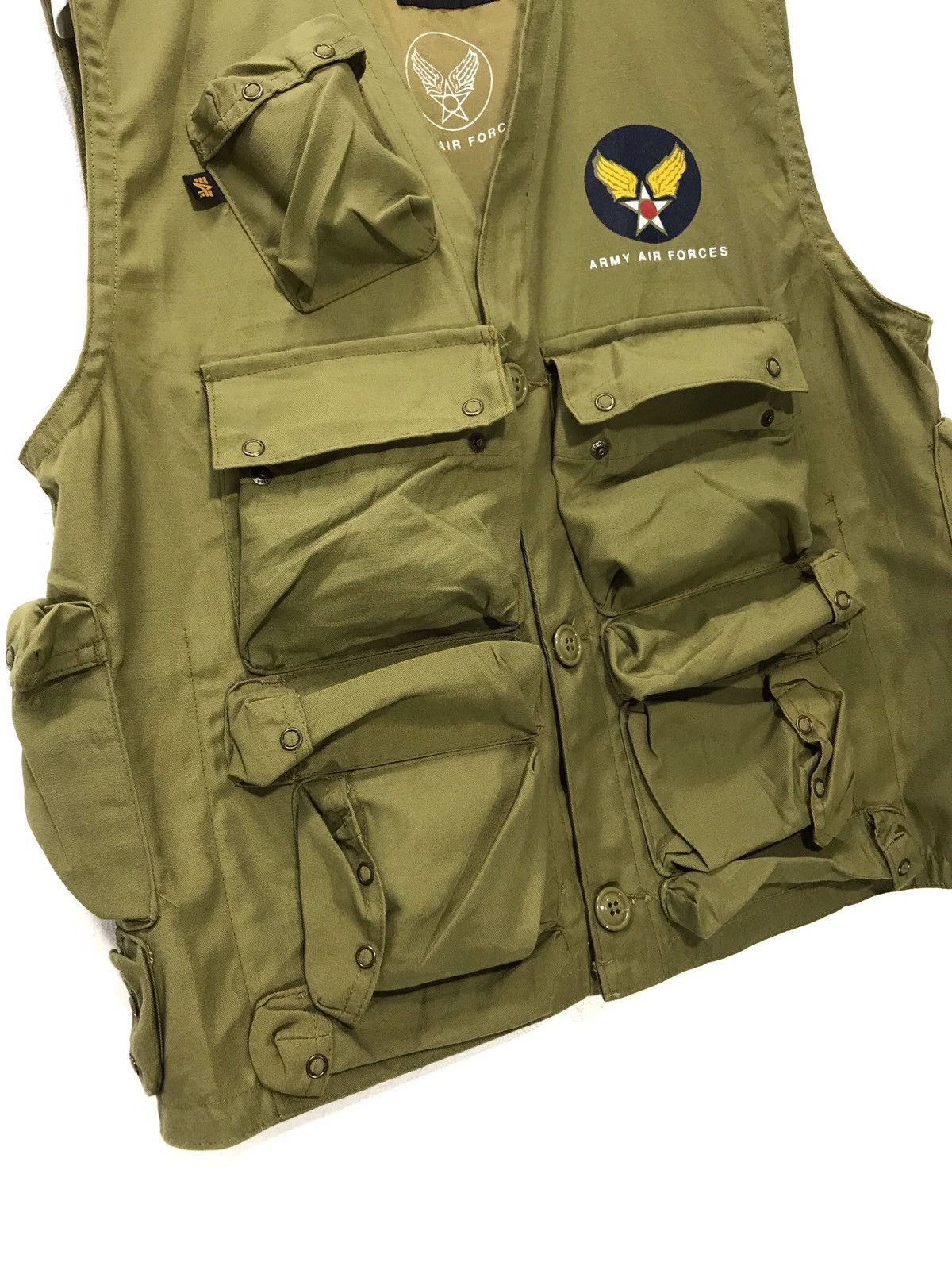 Alpha Industries Vtg Late 90s Alpha Industries WWII Multi Pockets Vest 12🟩 Size US L / EU 52-54 / 3 - 2 Thumbnail