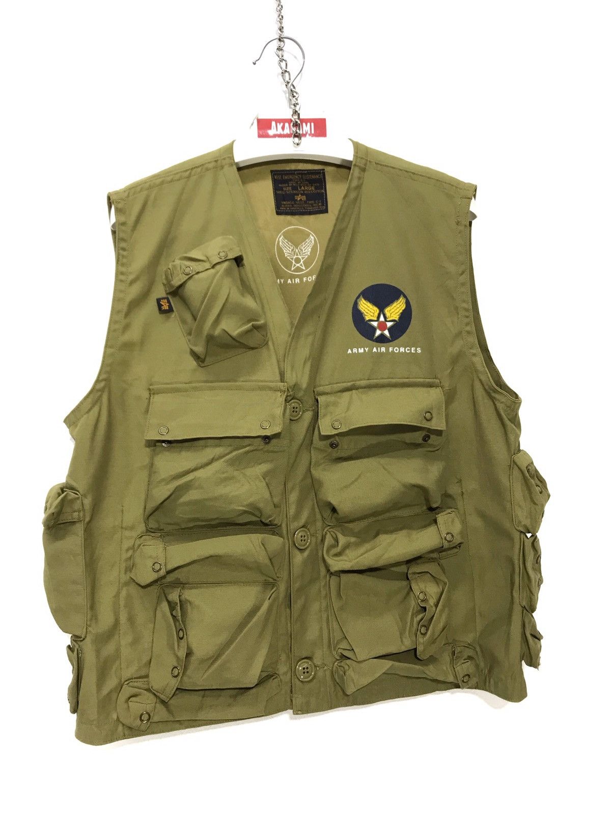 Alpha Industries Vtg Late 90s Alpha Industries WWII Multi Pockets Vest 12🟩 Size US L / EU 52-54 / 3 - 1 Thumbnail