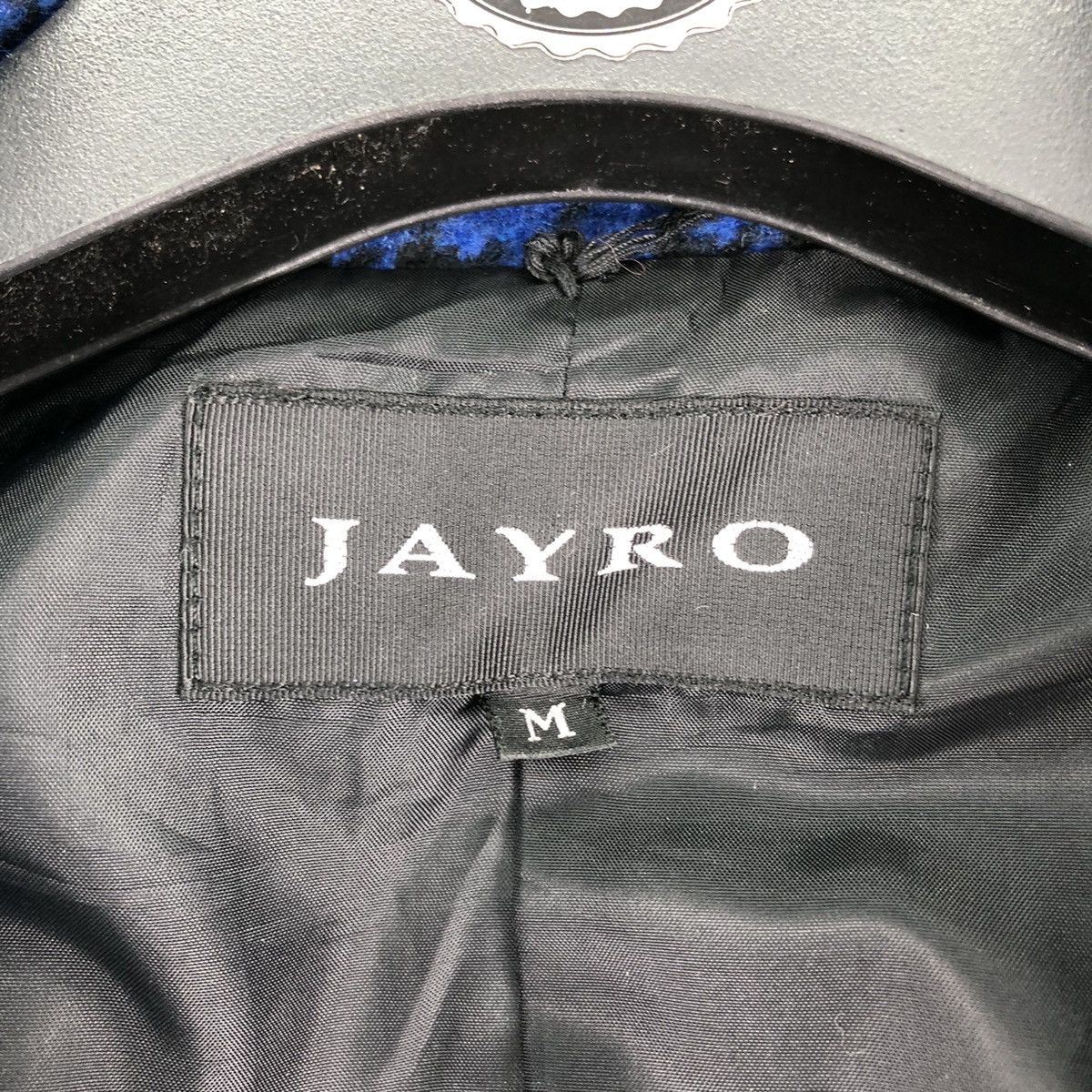 Japanese Brand Vintage Trench Pea Coat Women Blue Houndstooth by Jayro Size XS / US 0-2 / IT 36-38 - 14 Thumbnail