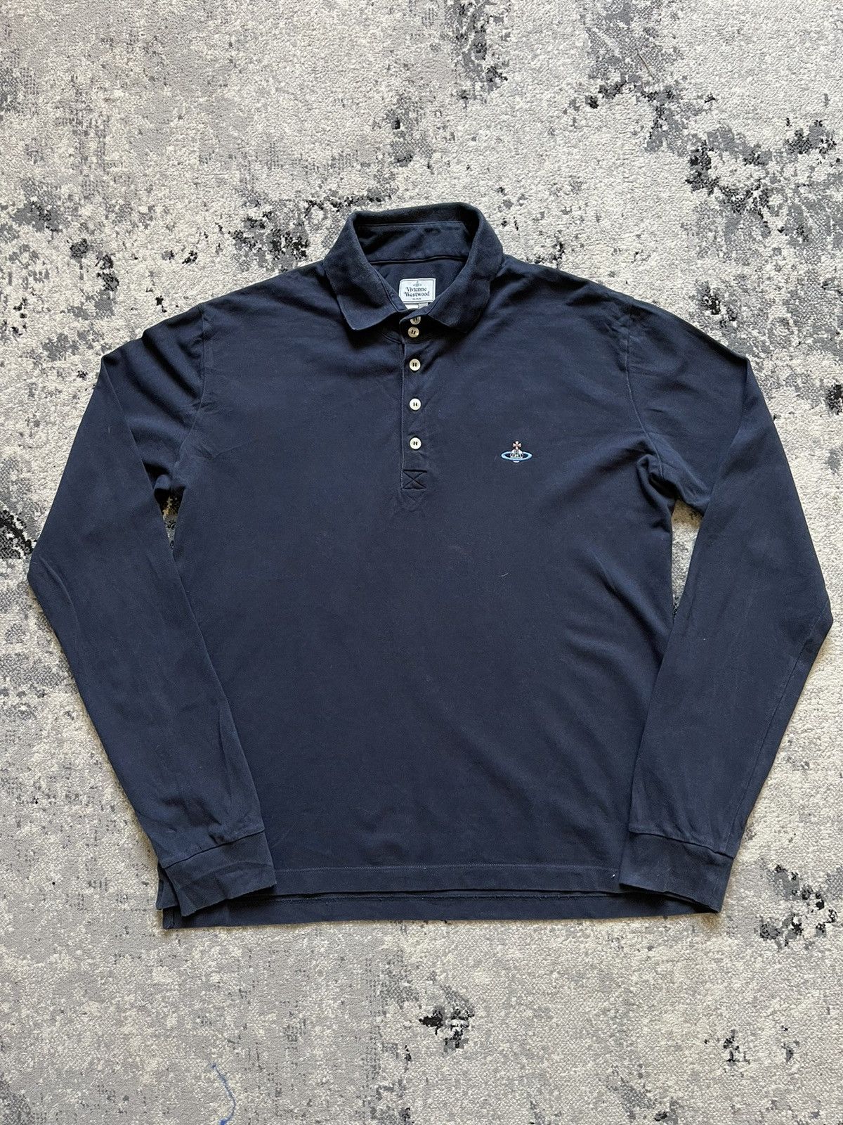 image of Vivienne Westwood Polo Long Sleeve in Blue, Men's (Size 2XL)