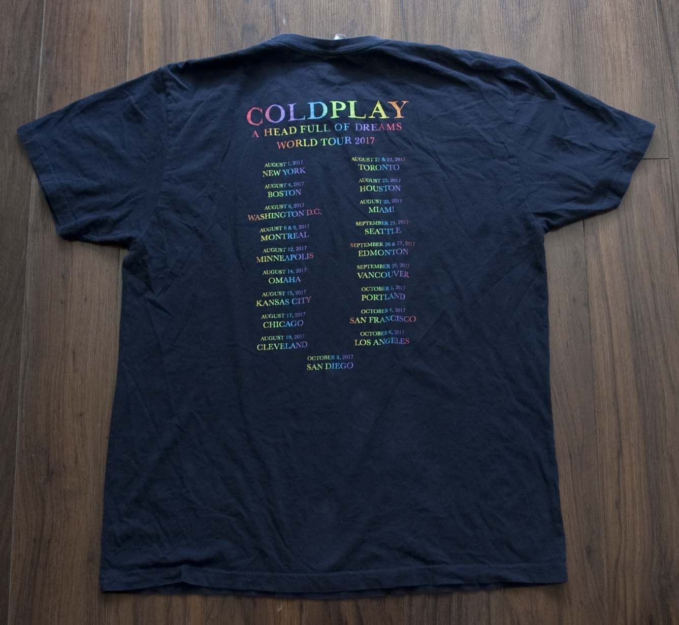 Band Tees Coldplay T Shirt A Head Full of Dreams Tour 2017 Size L Size US L / EU 52-54 / 3 - 3 Thumbnail