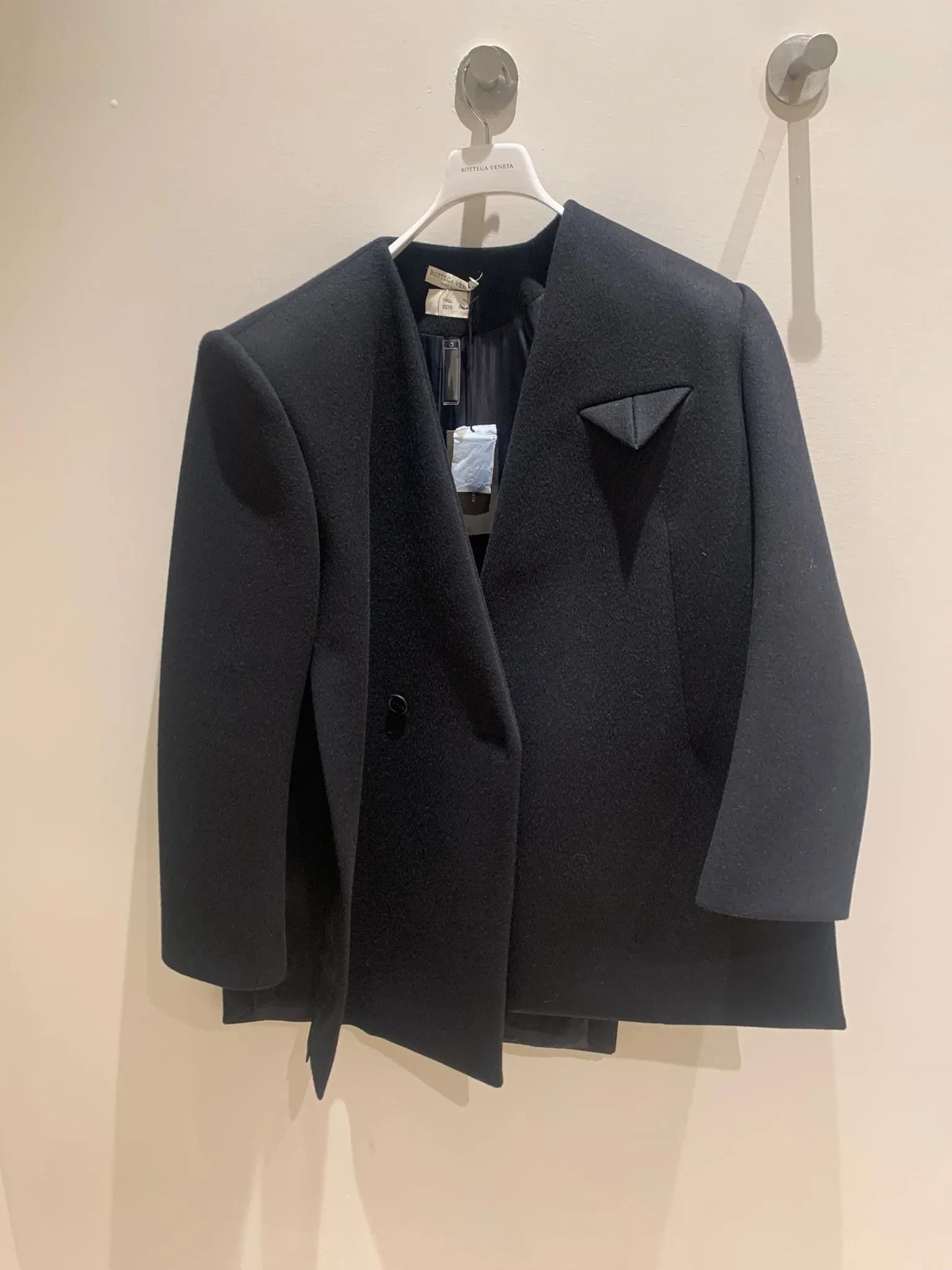 Bottega Veneta Compact Dry Wool Coat in Black Size US L / EU 52-54 / 3 - 2 Thumbnail