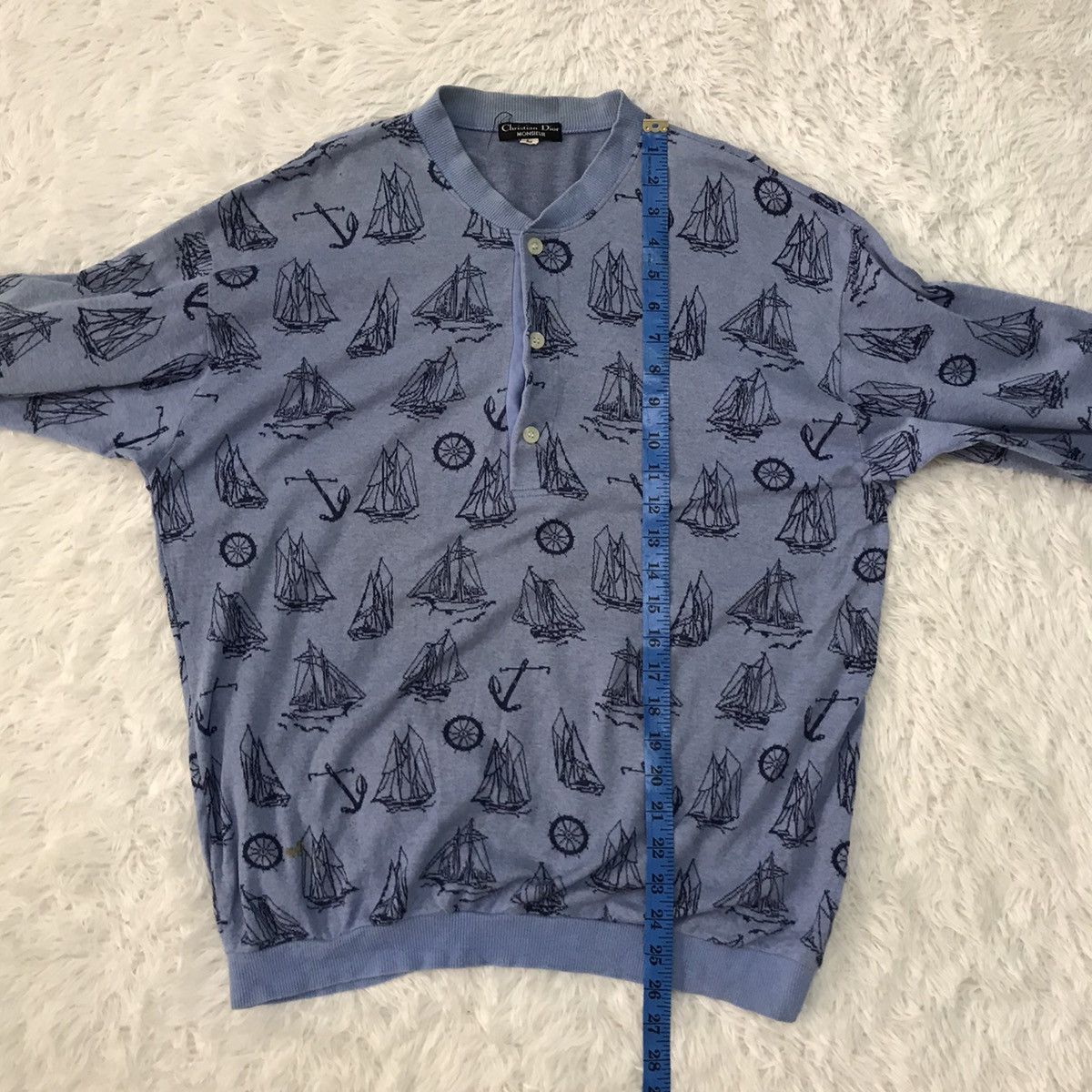 Christian Dior Monsieur Christian Dior Half Button Sweatshirt/Shirt Yacht Overprint Size US L / EU 52-54 / 3 - 19 Thumbnail