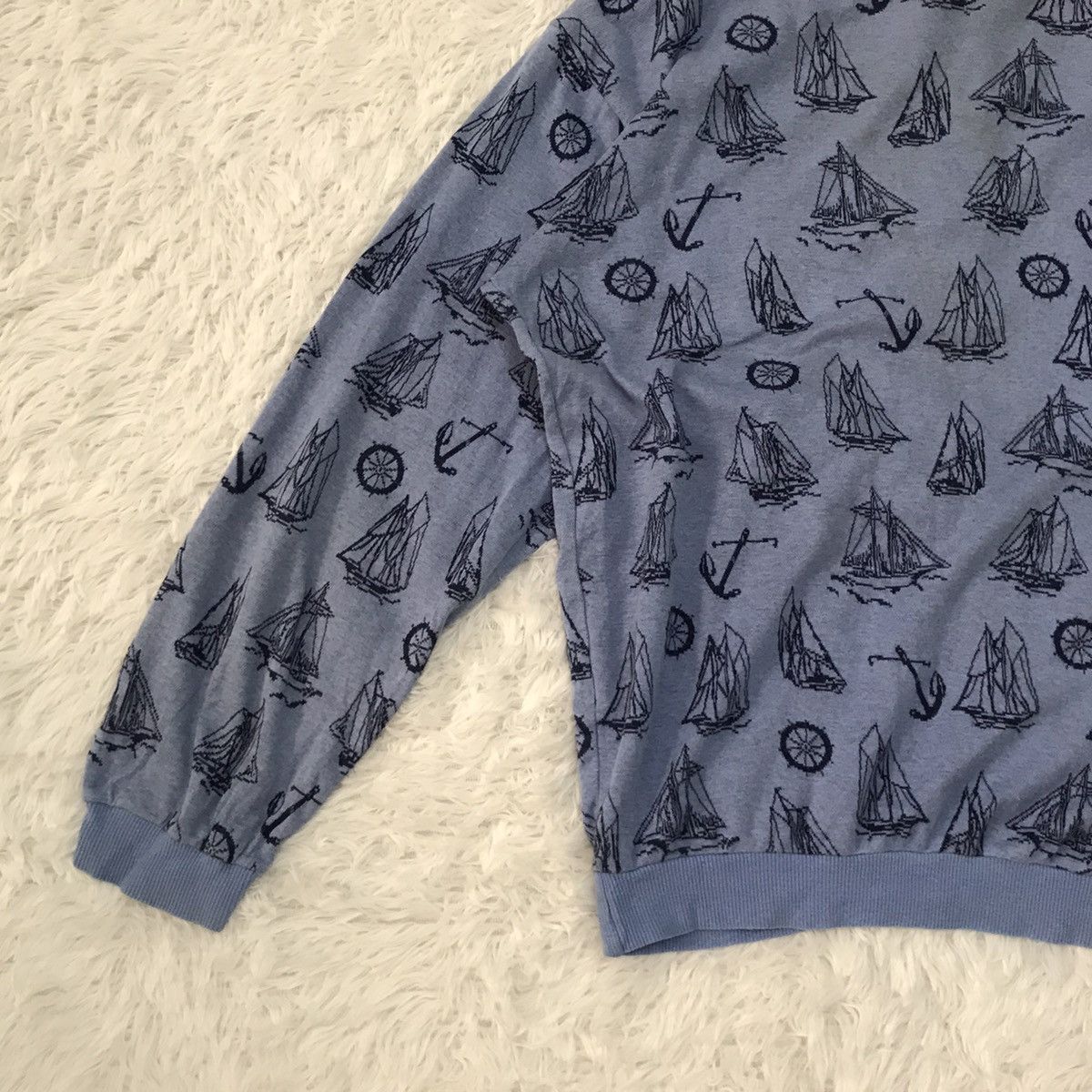 Christian Dior Monsieur Christian Dior Half Button Sweatshirt/Shirt Yacht Overprint Size US L / EU 52-54 / 3 - 12 Thumbnail