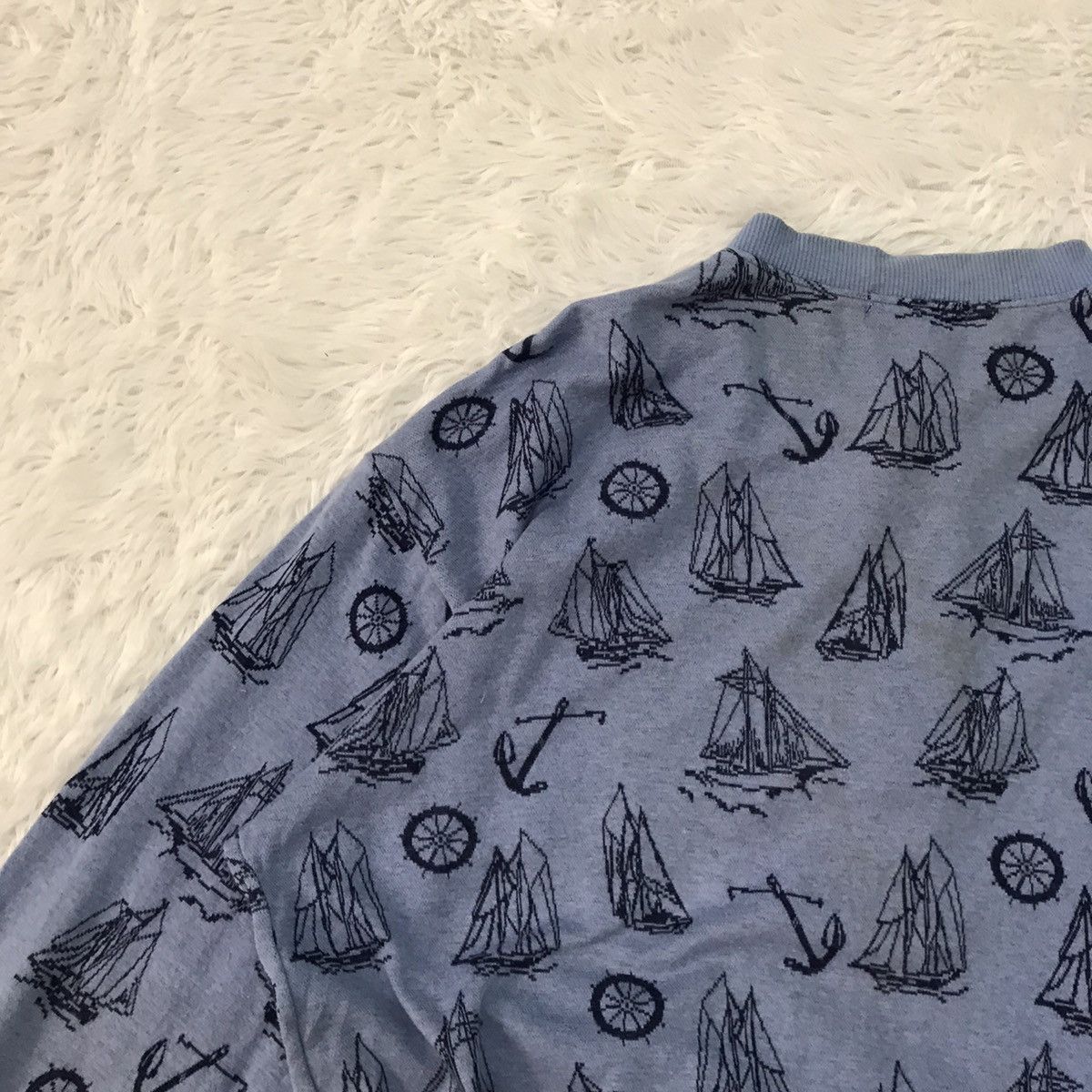 Christian Dior Monsieur Christian Dior Half Button Sweatshirt/Shirt Yacht Overprint Size US L / EU 52-54 / 3 - 10 Thumbnail