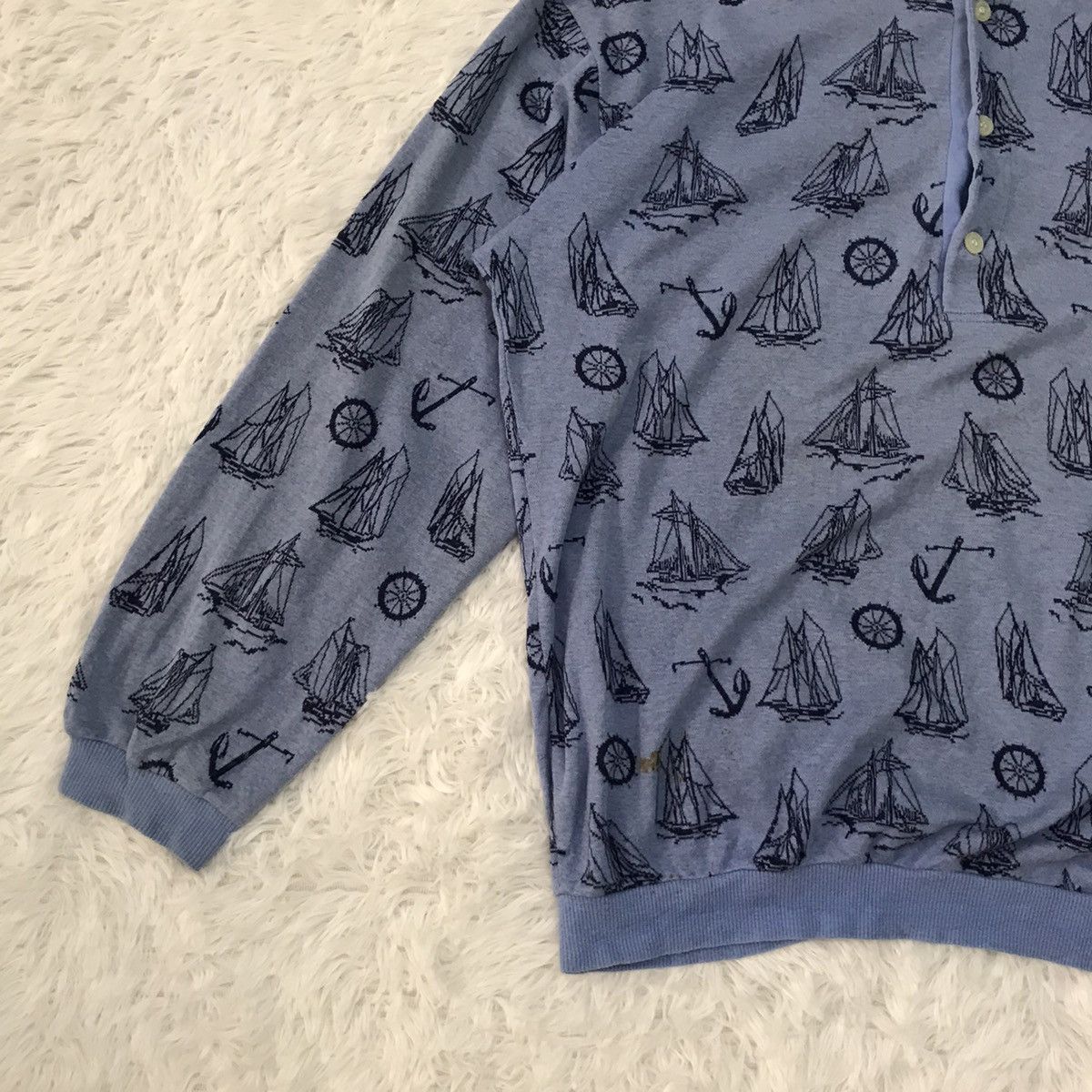Christian Dior Monsieur Christian Dior Half Button Sweatshirt/Shirt Yacht Overprint Size US L / EU 52-54 / 3 - 5 Thumbnail