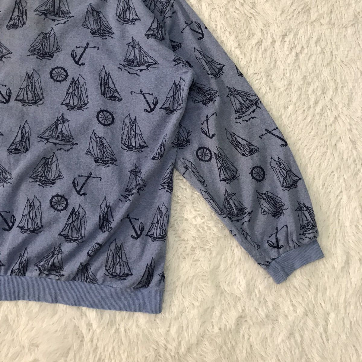 Christian Dior Monsieur Christian Dior Half Button Sweatshirt/Shirt Yacht Overprint Size US L / EU 52-54 / 3 - 13 Thumbnail