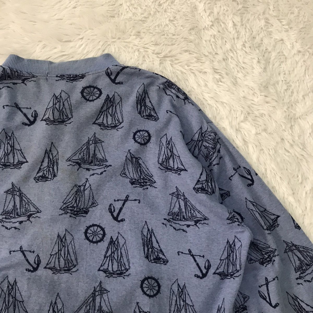 Christian Dior Monsieur Christian Dior Half Button Sweatshirt/Shirt Yacht Overprint Size US L / EU 52-54 / 3 - 11 Thumbnail