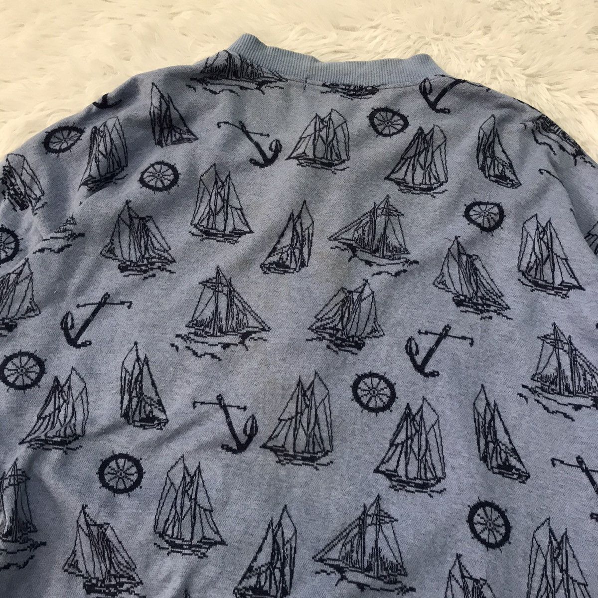 Christian Dior Monsieur Christian Dior Half Button Sweatshirt/Shirt Yacht Overprint Size US L / EU 52-54 / 3 - 14 Thumbnail
