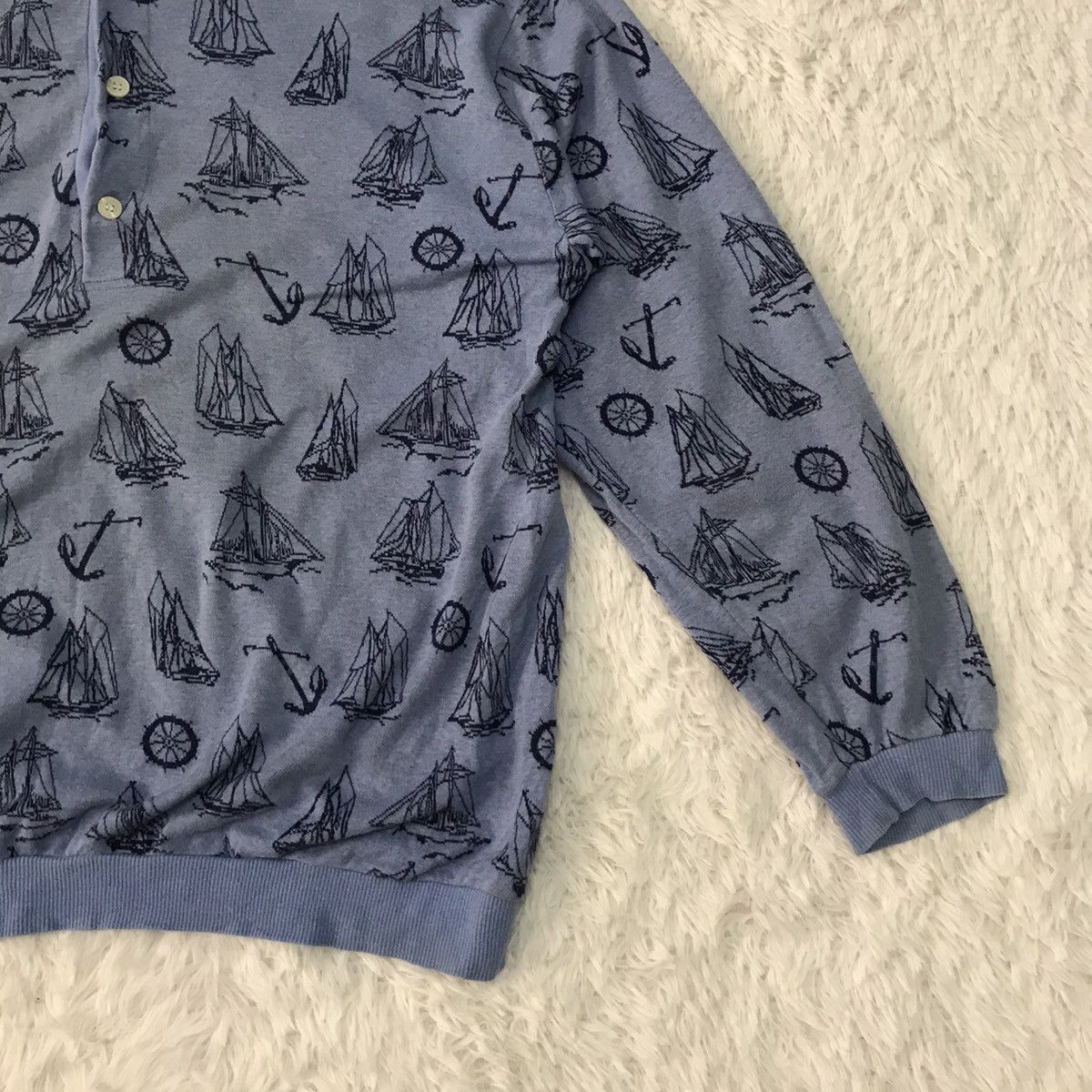 Christian Dior Monsieur Christian Dior Half Button Sweatshirt/Shirt Yacht Overprint Size US L / EU 52-54 / 3 - 6 Thumbnail