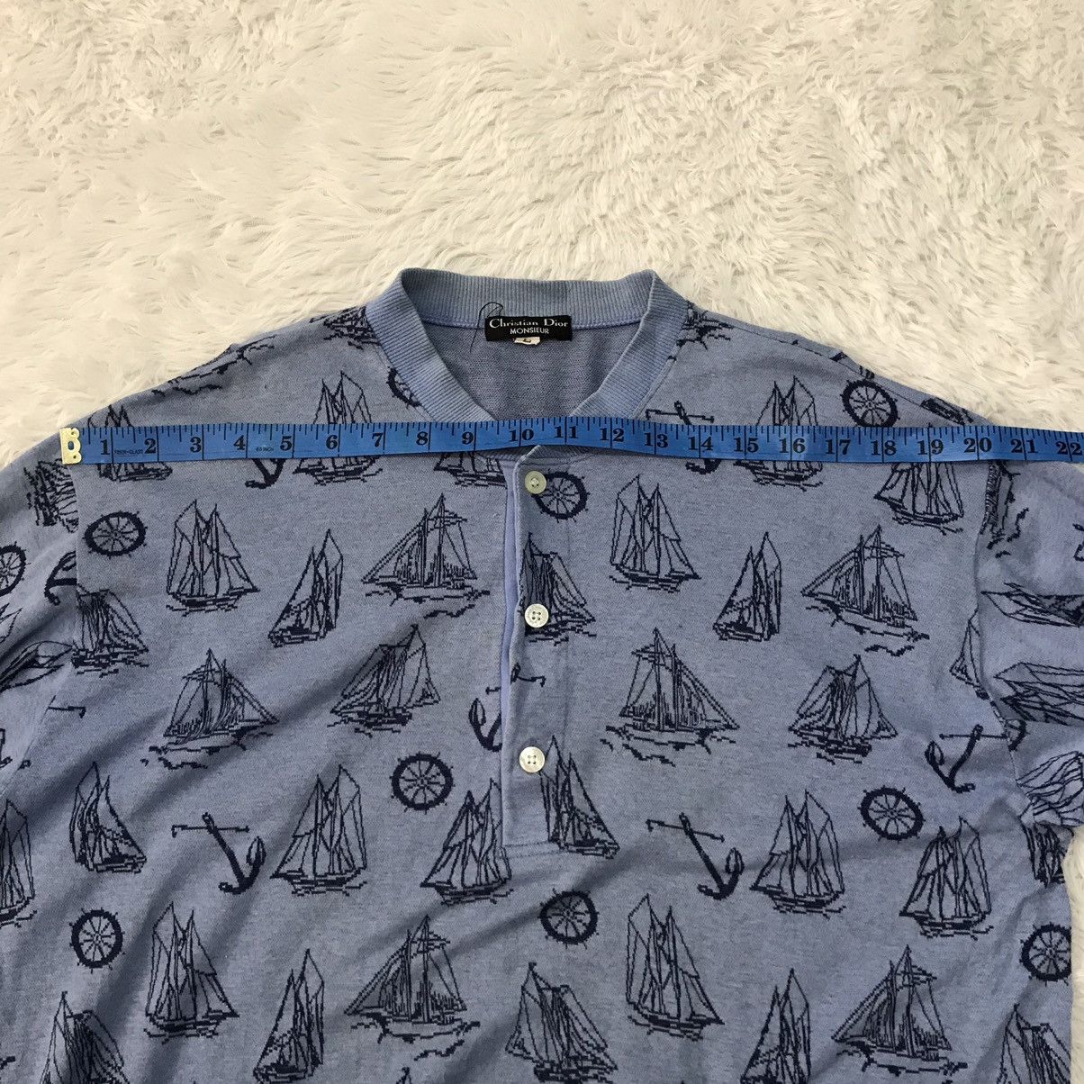 Christian Dior Monsieur Christian Dior Half Button Sweatshirt/Shirt Yacht Overprint Size US L / EU 52-54 / 3 - 20 Thumbnail