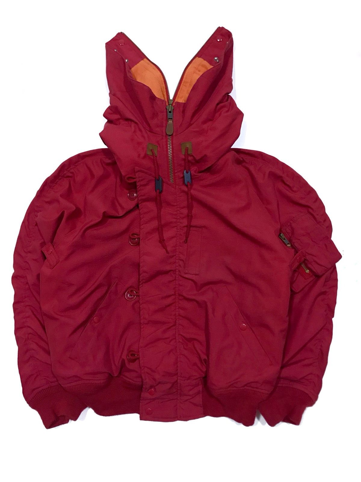Pre-owned Polo Ralph Lauren Malden Mills Bomber Ma-1 In Red
