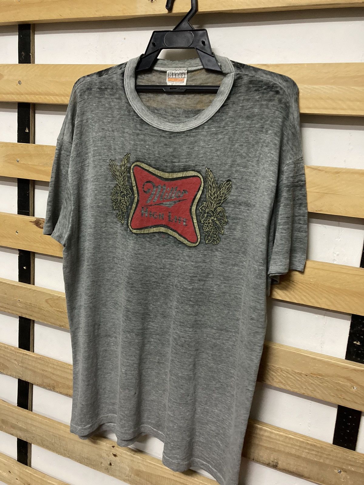 Vintage Vintage 80s Miller High Life Distressed Paper Thin Shirt Size US XL / EU 56 / 4 - 4 Thumbnail