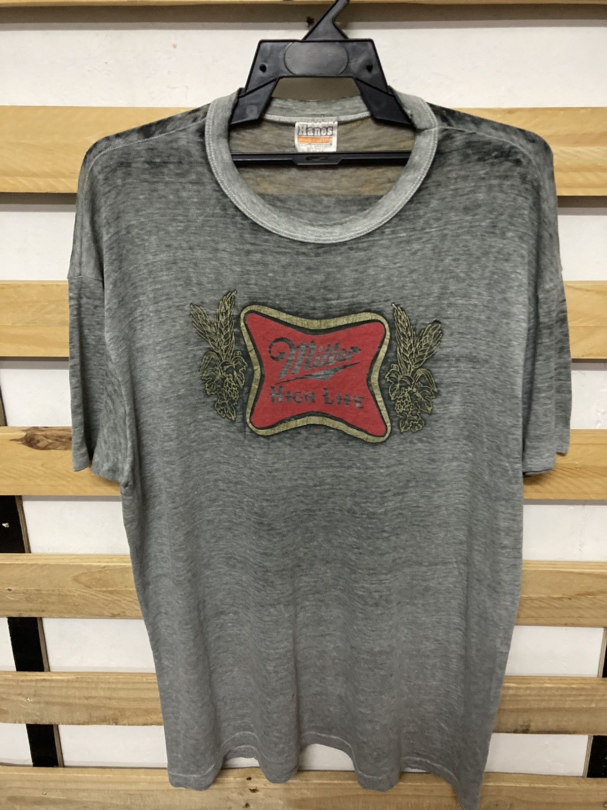 Vintage Vintage 80s Miller High Life Distressed Paper Thin Shirt Size US XL / EU 56 / 4 - 3 Thumbnail