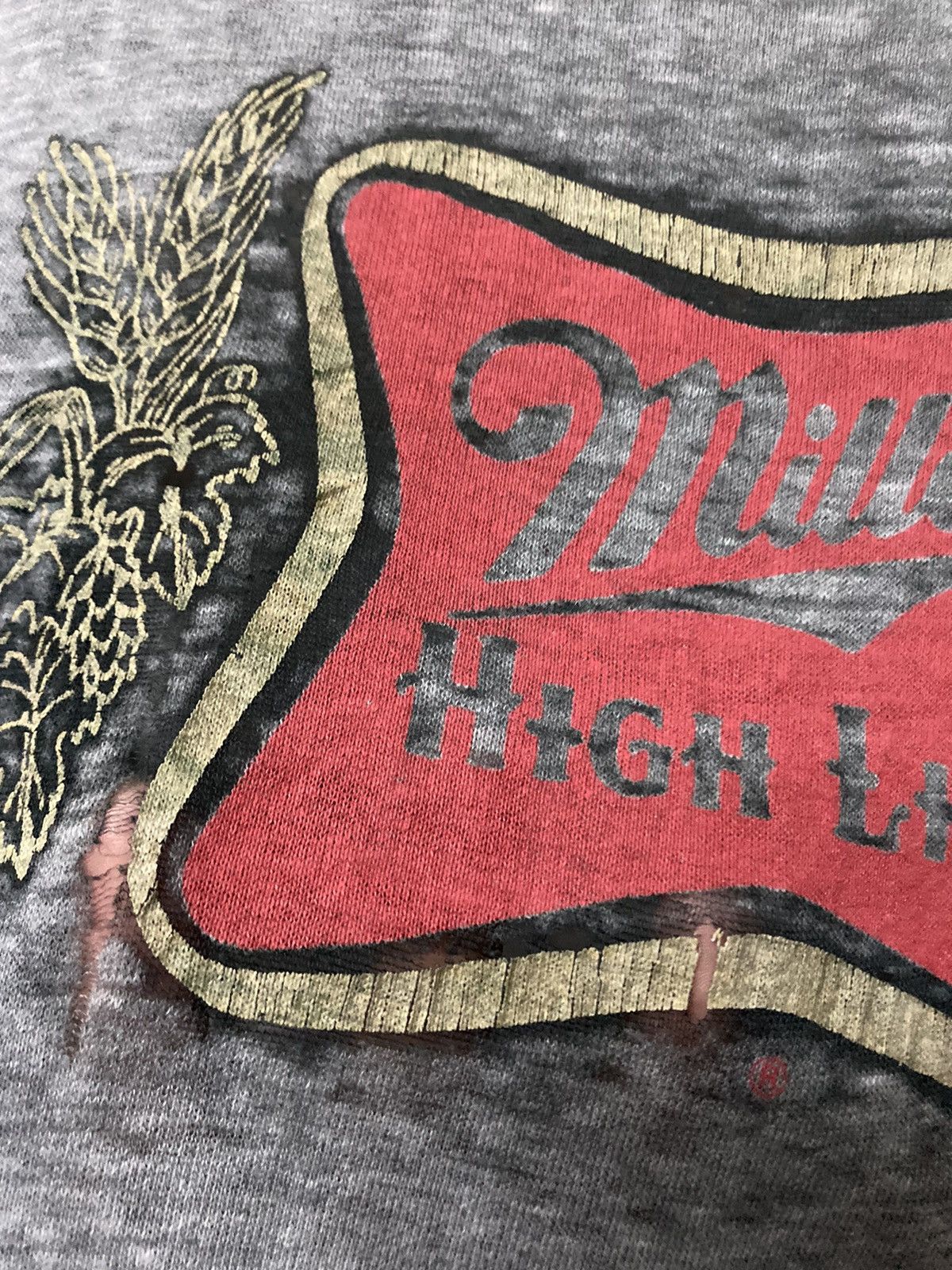 Vintage Vintage 80s Miller High Life Distressed Paper Thin Shirt Size US XL / EU 56 / 4 - 14 Thumbnail