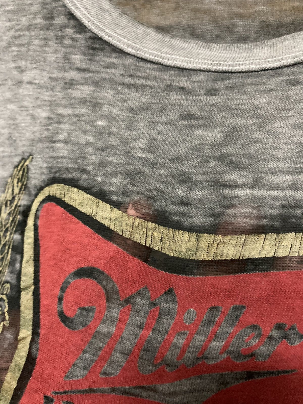 Vintage Vintage 80s Miller High Life Distressed Paper Thin Shirt Size US XL / EU 56 / 4 - 12 Thumbnail