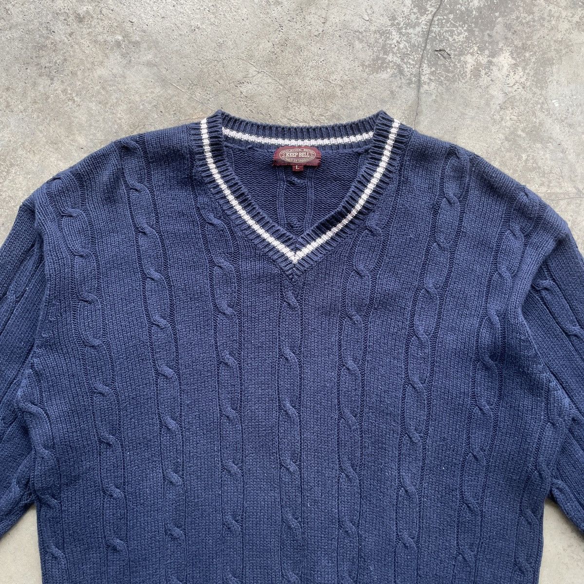 Japanese Brand Vintage Keep Bell Rare Design V Neck Knitwear Sweater Jumper Size US L / EU 52-54 / 3 - 3 Thumbnail