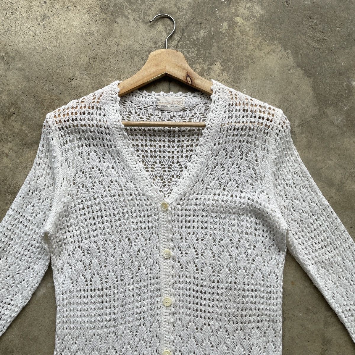Japanese Brand Vintage Japanese Made Mesh Net Cardigan Knitwear Rare Size US S / EU 44-46 / 1 - 3 Thumbnail