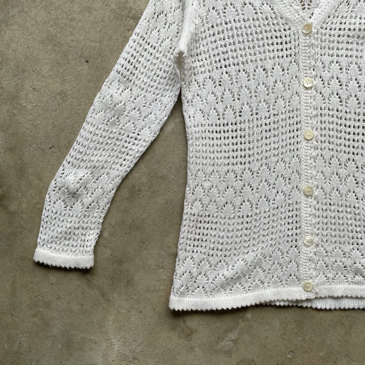 Japanese Brand Vintage Japanese Made Mesh Net Cardigan Knitwear Rare Size US S / EU 44-46 / 1 - 4 Thumbnail