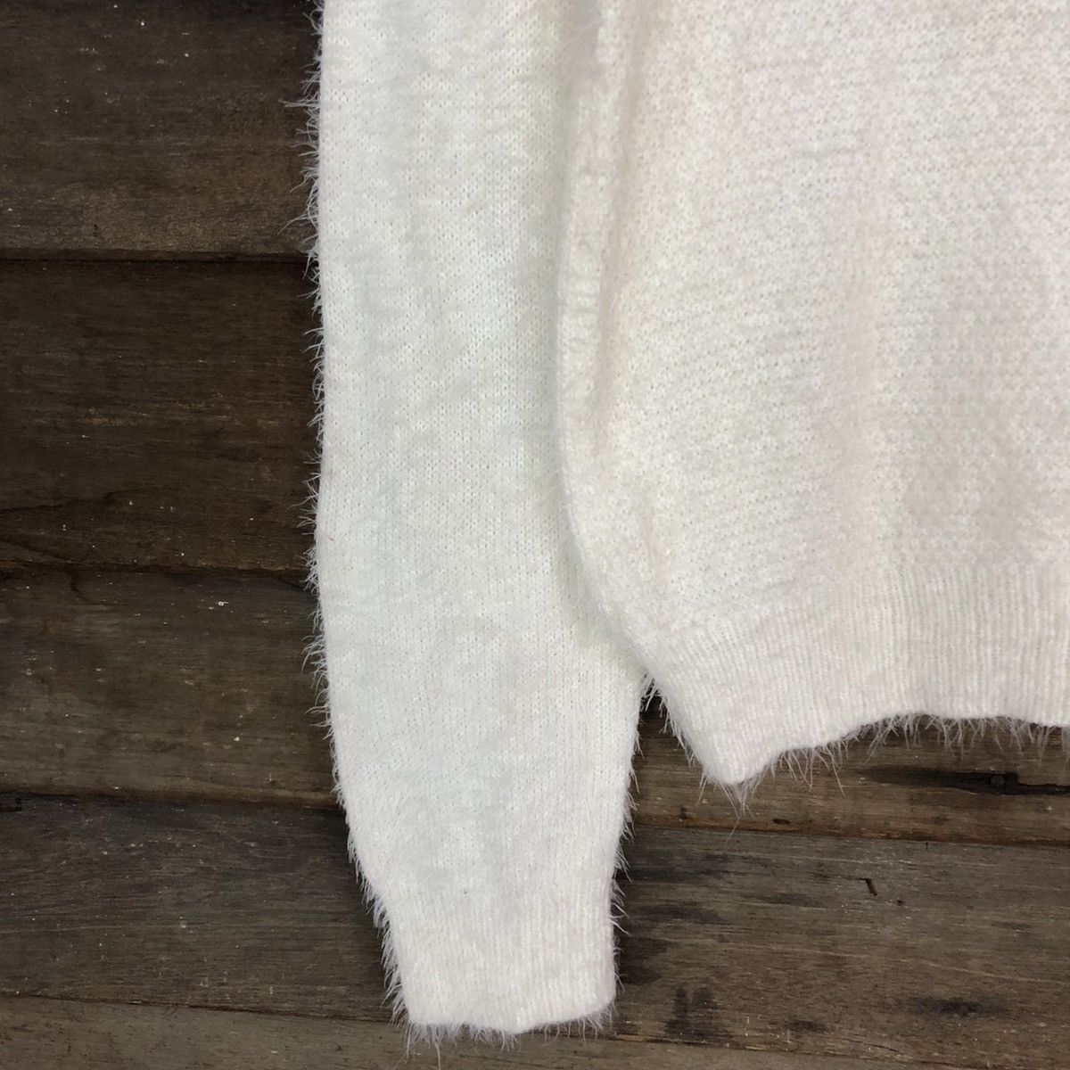 Homespun Knitwear × Japanese Brand DL Hk Work London White Mohair Knitwear #B623 Size M / US 6-8 / IT 42-44 - 6 Thumbnail