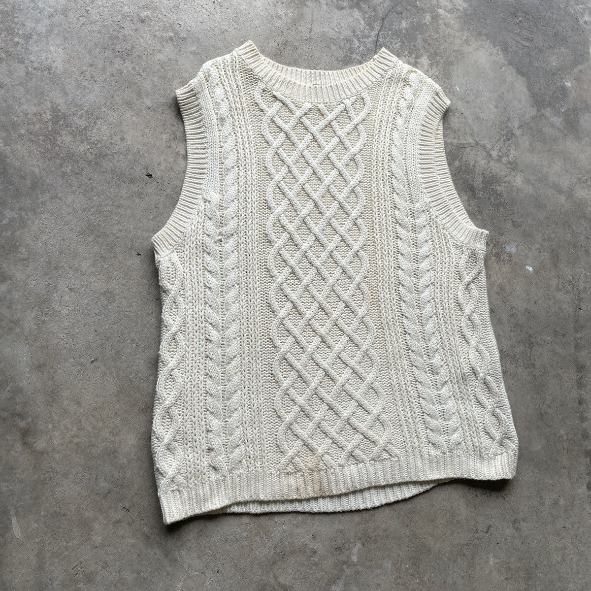 Vintage Knit Plus Knitted Sleeveless Knitwear Sweater