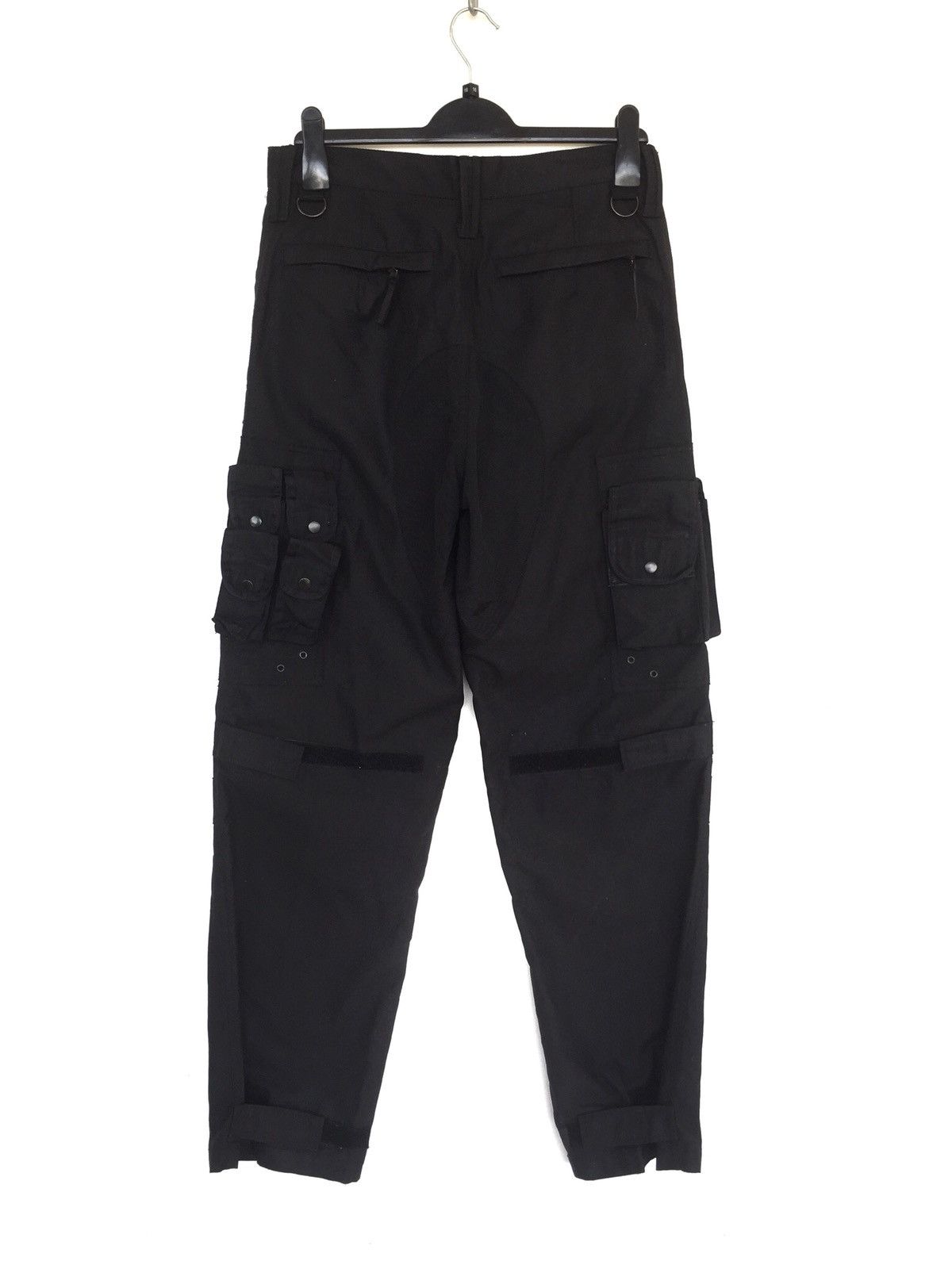 image of Designer Sickpdw Black Parachute Tactical Combat Pants, Men's (Size 32)
