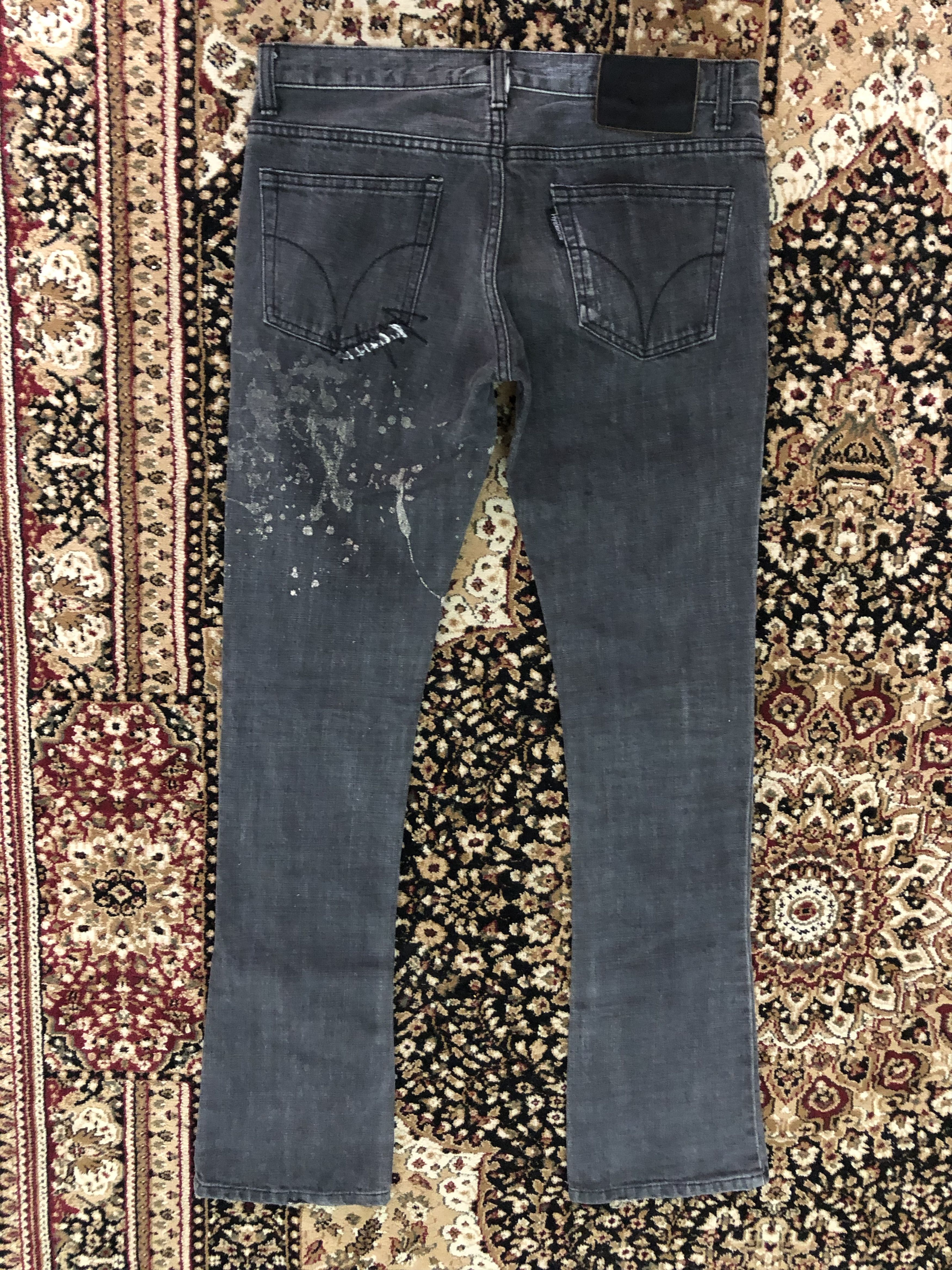 Hysteric Glamour Vintage HG Japan Paint Splatter Rips Patchwork Low Rise Size US 29 - 2 Thumbnail