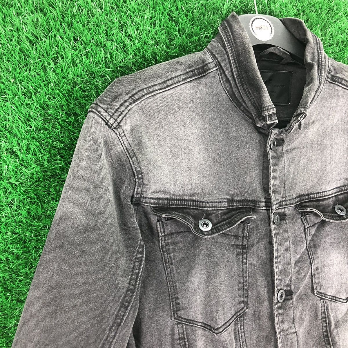 Japanese Brand Vintage Denim Trucker Jacket by Doux Fresco Mode Pour Hommes Size US M / EU 48-50 / 2 - 2 Thumbnail