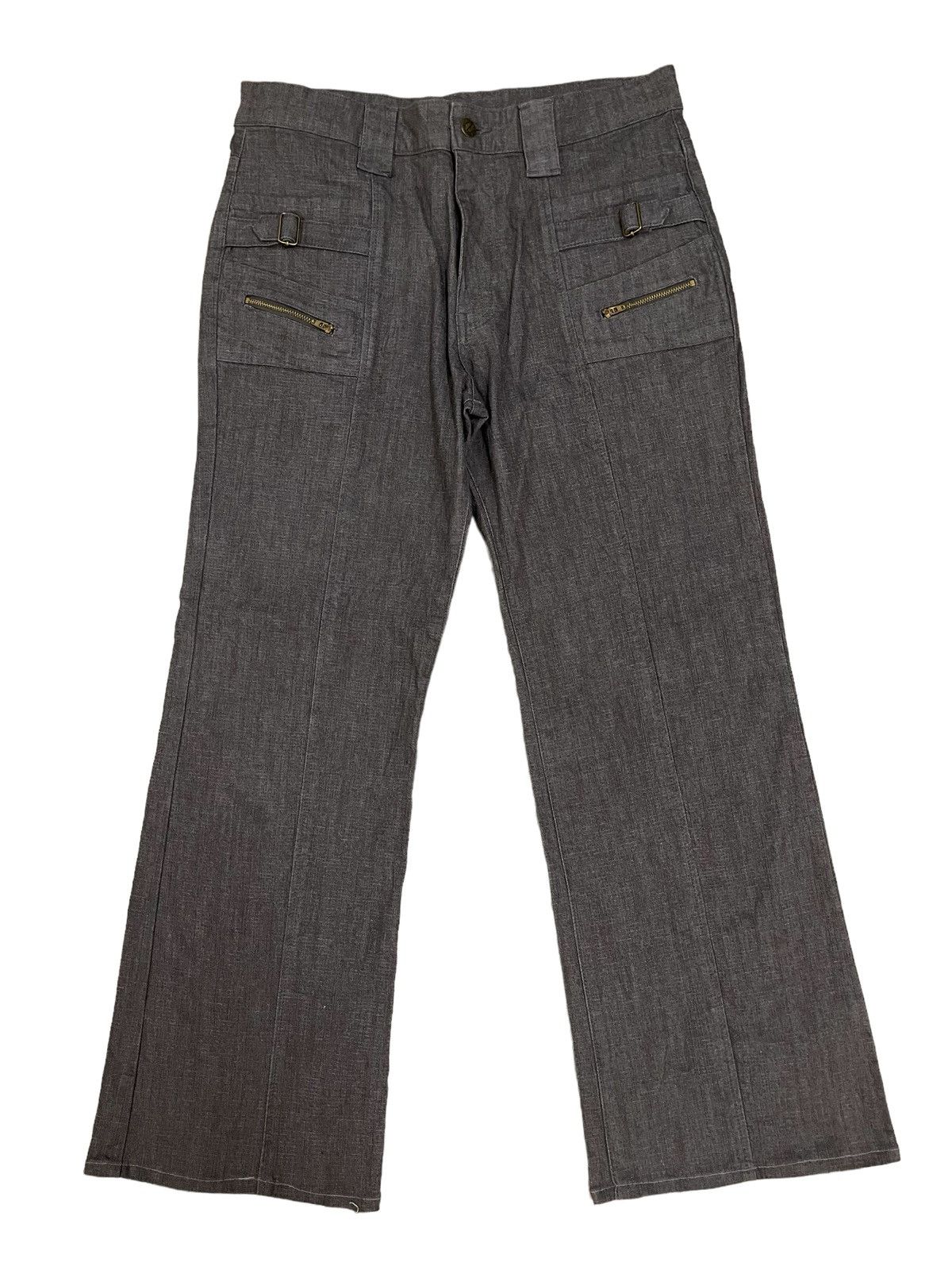 image of Vintage Japanese Multipocket Zipper Tactical Jeans in Grey, Men's (Size 31)